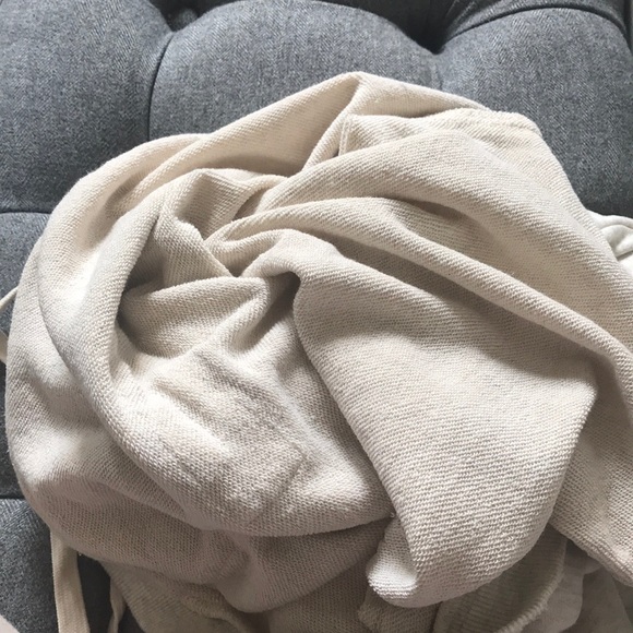 Oatmeal Distressed Hoodie pullover - Picture 8 of 8